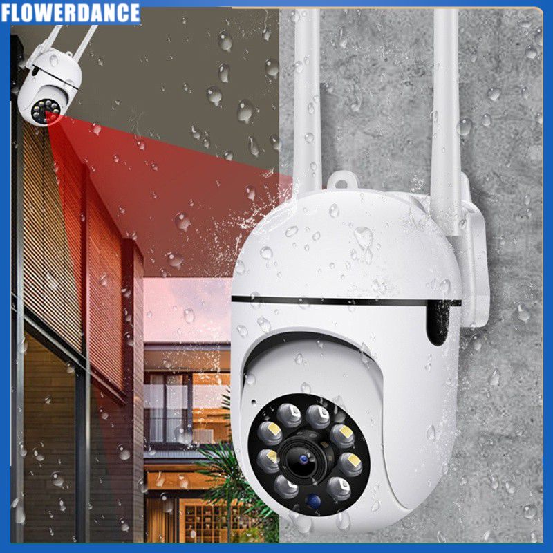 Camera Vòm Không Dây Chống Nước Ngoài Trời Mini Camera Ip Ptz Wifi 2.4G Tự Động Theo Dõi Tốc Độ Ip Wifi Siêu Hình Người Quan Sát Ban Đêm Có Màu An Toàn Flowerdance