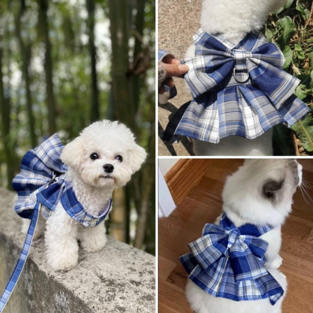 Đai Dắt Thú Cưng Đi Dạo Chống Lạc Thoáng Khí Có Nơ Hình Chữ I Aron1