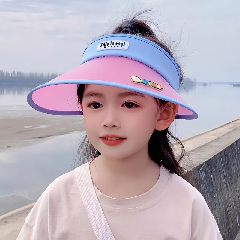 Mũ Chống Nắng Vành Rộng Không Chóp Có Thể Thay Đổi Màu Sắc Theo Nhiệt Độ Họa Tiết Hoạt Hình Dành Cho Bé Trai Bé Gái