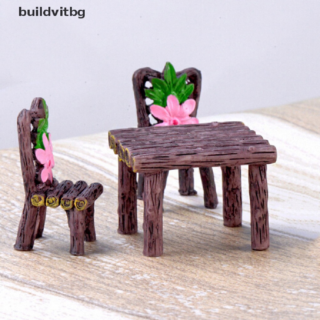 Set 3 Mô Hình Bàn Ghế Mini Trang Trí Tiểu Cảnh