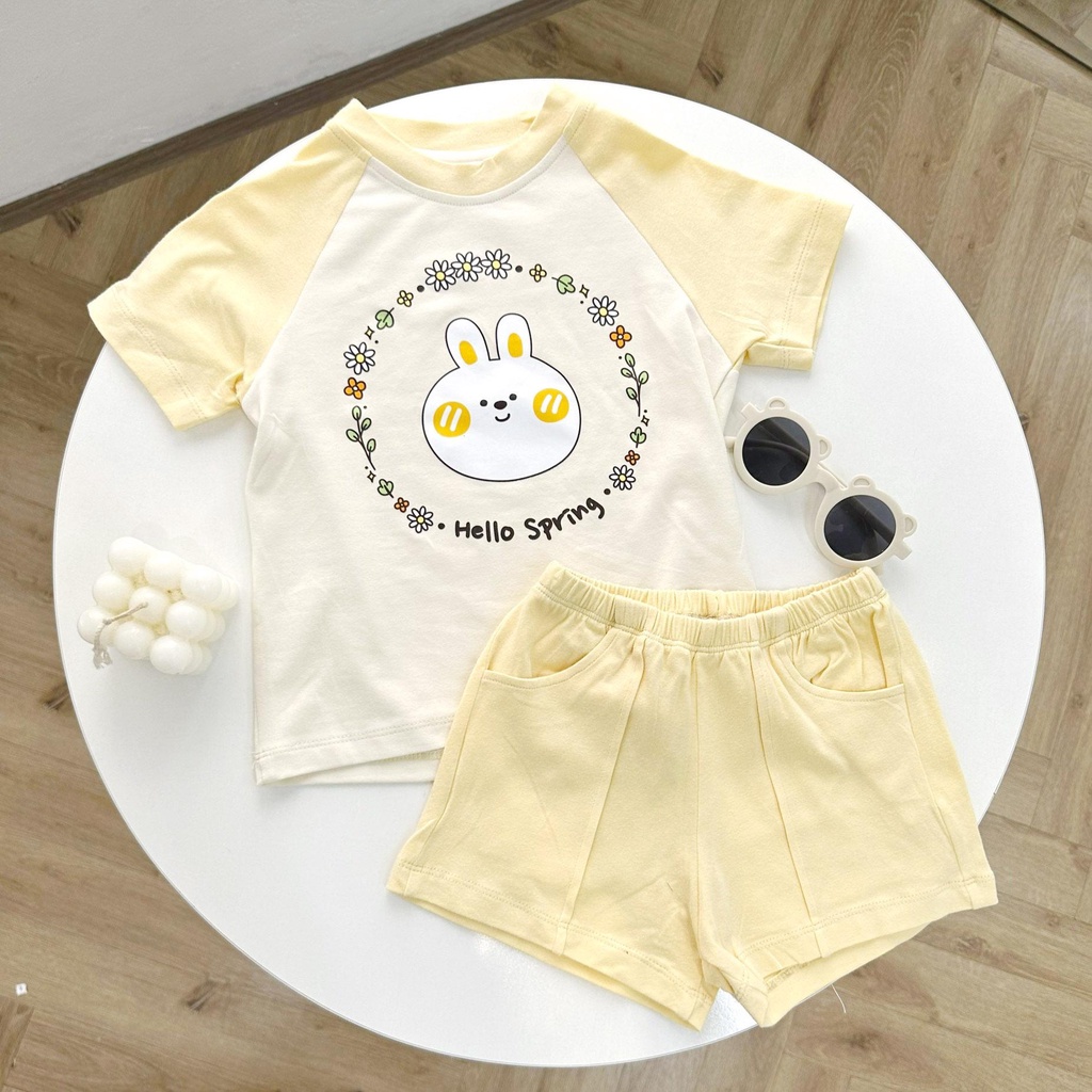 Set thun hè bé trai bé gái 100% cotton Hàn Quốc