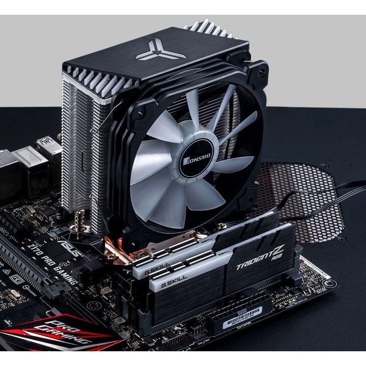 Quạt tản nhiệt khí CR -1000 Jonsbo RGB Black tháp đơn 4 ống và 1 quạt tản nhiệt tháo rời - Bảo hành 3 tháng