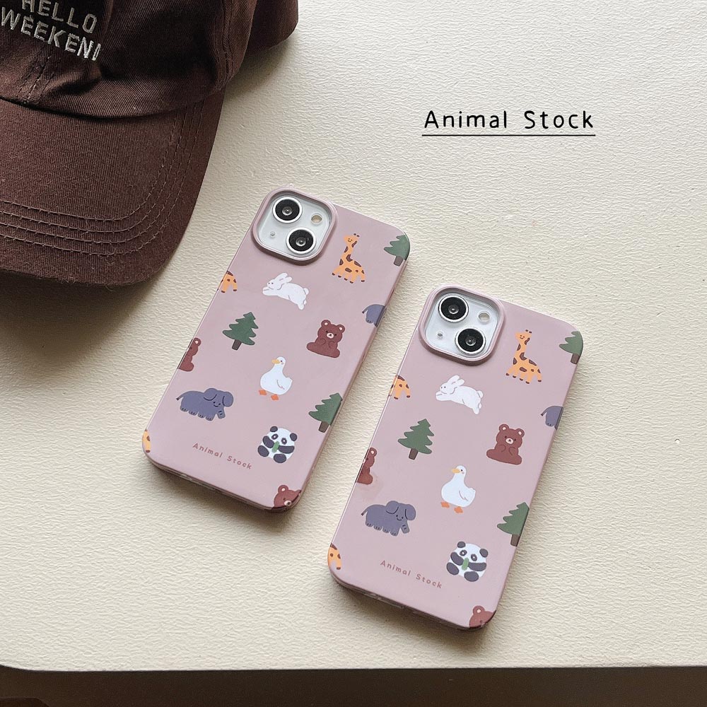 Casing Hard Case Compatible With iPhone11 iPhone12 iPhone12Pro iPhone12ProMax iPhone13 iPhone13Pro iPhone13ProMax 14 14Pro 14Plus 14ProMax Tree Animals Pattern Cover