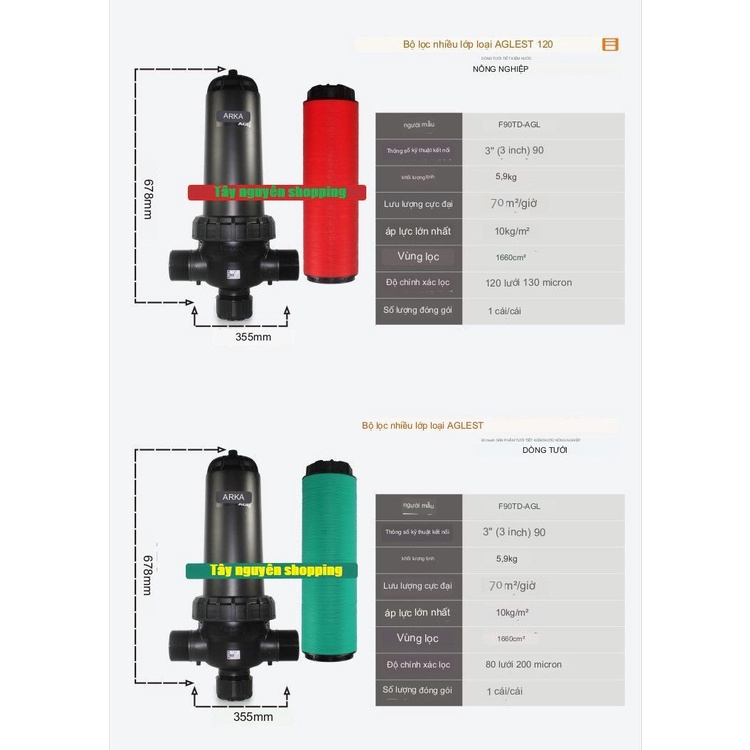 Bộ Lọc Đĩa  ARKA AGL Phi 90mm ĐĨA ĐỎ PHI 90MM