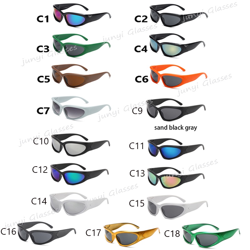 Kính Mát Vuông Nhiều Màu Sắc Phong Cách Punk Thể Thao Cho Nam Và Nữ Y2K