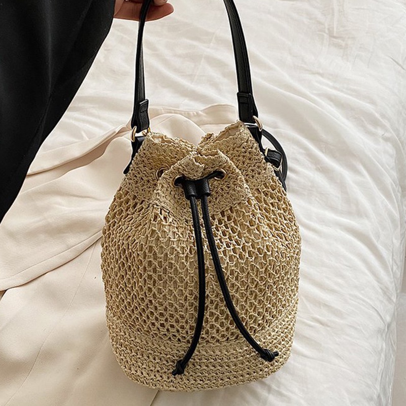 Túi Đeo Chéo Vai Dây Rút Bằng Vải Dệt Thời Trang Dành Cho Nữ