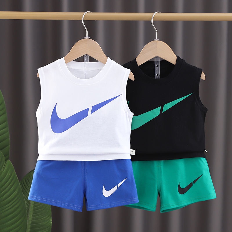 Nike_Set Đồ Mùa Hè 2 Món Gồm Áo Ba Lỗ Và Quần Dài Thời Trang Mới 2023 Cho Bé Trai
