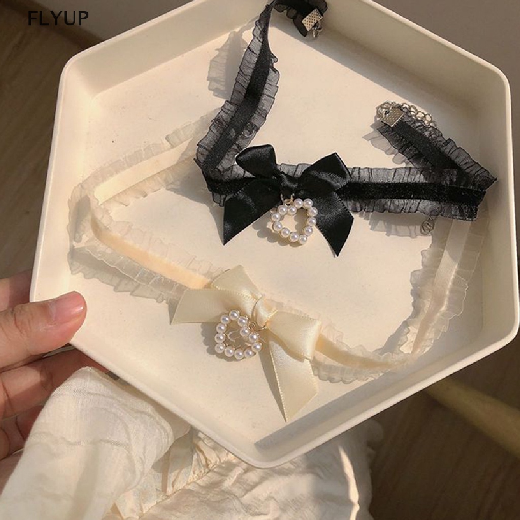 Vòng Cổ Choker Ren Thắt Nơ Trái Tim Thủ Công Phong Cách Gothic Dễ Thương Dành Cho Bạn Nữ VN