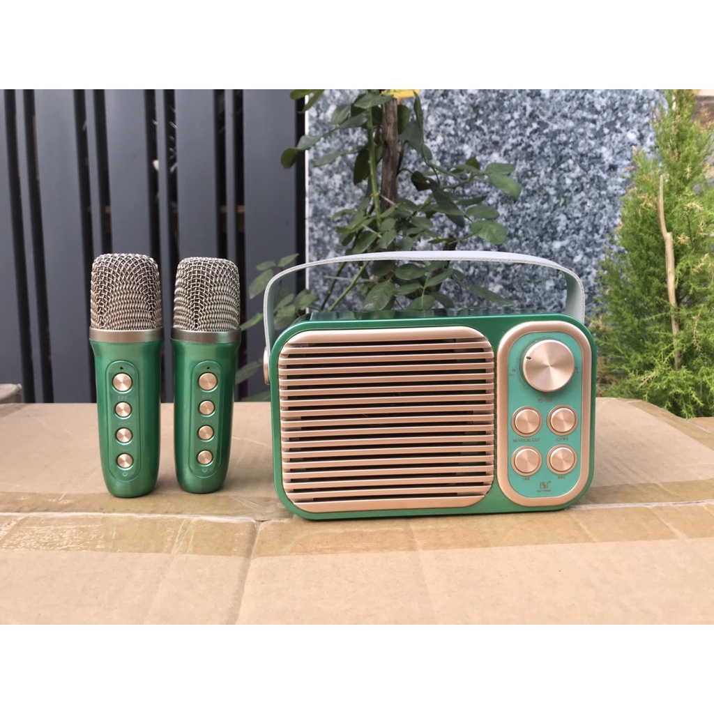 Loa Karaoke Mini YS106 Kèm 2 Micro Không Dây