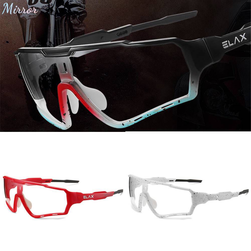 ♕Elax Kính Râm Đạp Xe Kính Lái Xe Nhẹ Đổi Màu Chống Tia Cực Tím Uv400 Kính Thể Thao Ngoài Trời Cho Xe Đạp Leo Núi