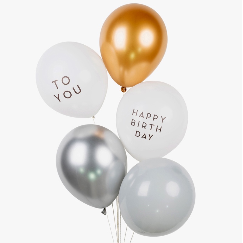 1 Bong Bóng 10 Inch In Chữ HAPPY Birthday Xinh Xắn