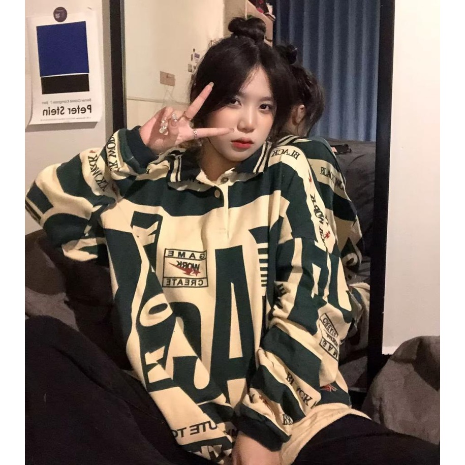 Áo Nỉ Cổ Tròn Dáng Rộng In Họa Tiết Thời Trang Hàn Quốc Mới Cho Nam Nữ