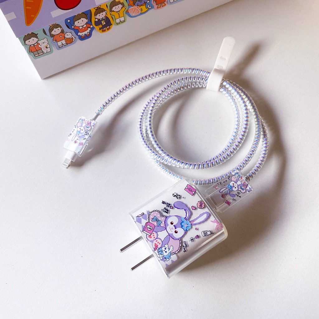 Vỏ Bọc Bảo Vệ Dây Cáp Sạc Apple 18w 20W 5w Họa Tiết Hoạt Hình Dễ Thương