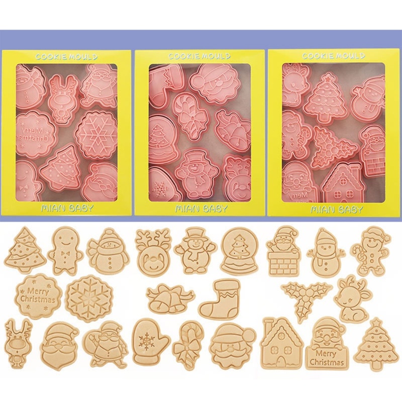 Bộ 24 Khuôn Cắt Bánh Quy Theo Phong Cách Hoạt Hình Giáng Sinh