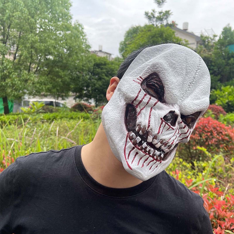 Đen Mặt Nạ Hóa Trang Halloween Hình Đầu Lâu Máu Độc Đáo