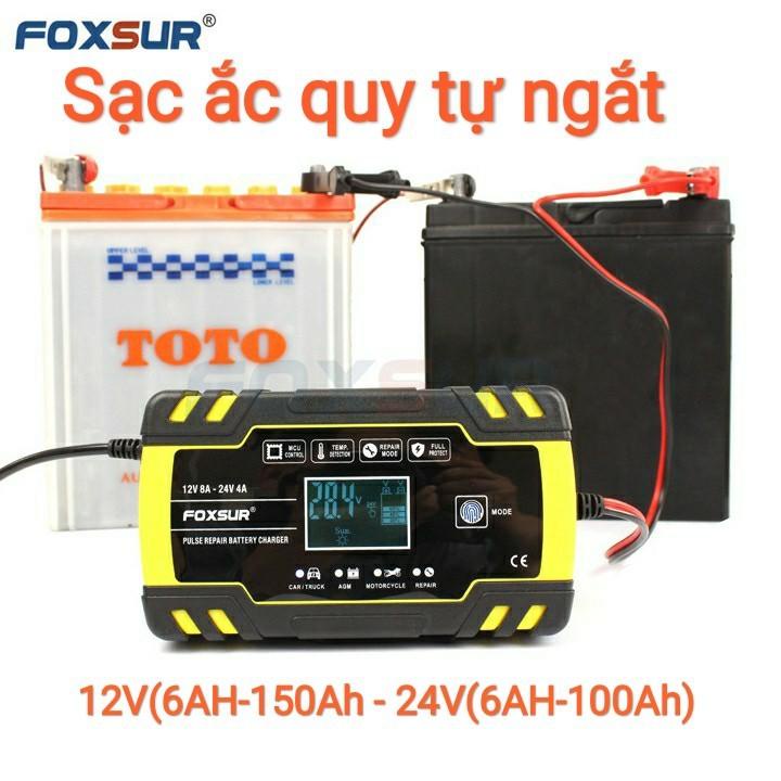 BỘ SẠC BÌNH ẮC QUY 12V 24V 6AH 150AH FOXSUR HÀNG CHÍNH HÃNG - NDS