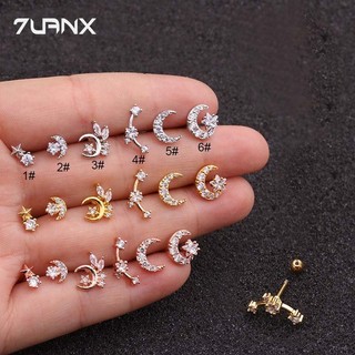 7uanX 1 Khuyên Tai Mặt Trăng Bằng Thép Không Gỉ