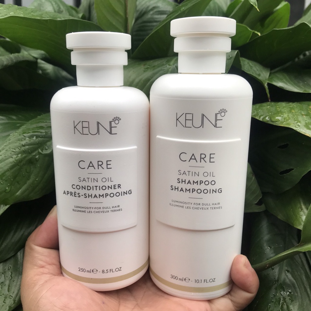Dầu gội xả dành cho tóc bị xơ rối, hư, khô rụng Keune Care Satin Oil 1000mlx2