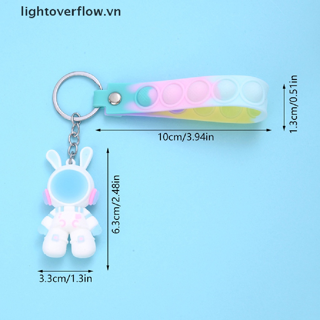 [lightoverflow] Móc Khóa Hình Thỏ Phi Hành Gia Hoạt Hình Trang Sức Xe Hơi [VN]