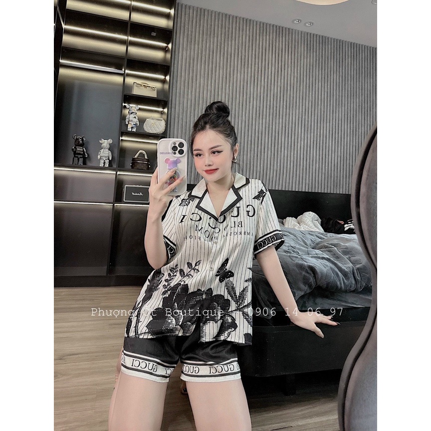 Đồ bộ, đồ pijama đùi mặc nhà phong cách quảng châu- Chất liệu gấm xước ĐB13000150| Nguyễn Hương Store | BigBuy360 - bigbuy360.vn