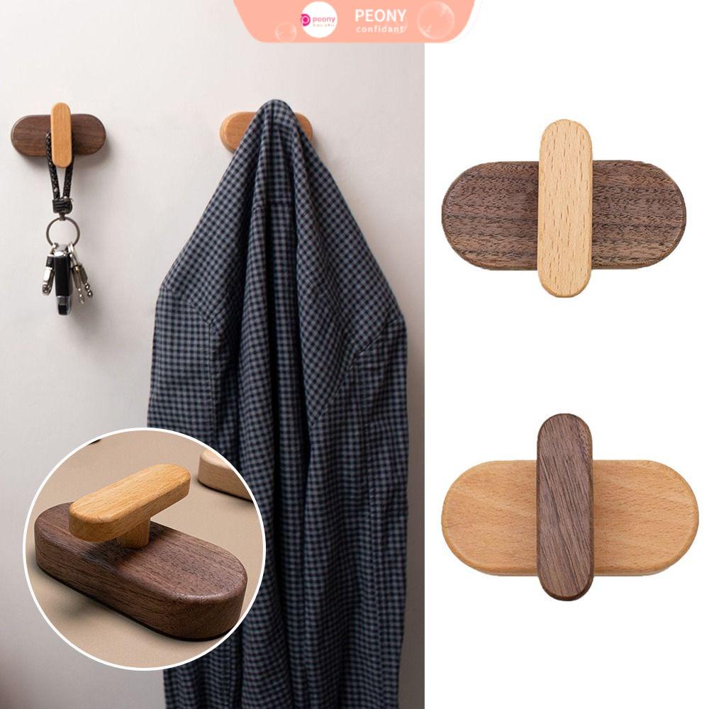 Móc Gỗ Treo Áo Khoác / Túi Xách Gắn Cửa Không Cần Đục Lỗ Trang Trí Nhà Cửa