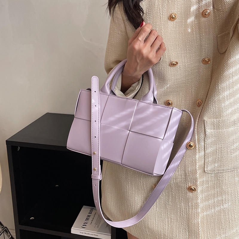 Túi Đeo Chéo Màu Trơn Họa Tiết Kẻ Ô Đơn Giản Thời Trang Pháp Cao Cấp Cho Nữ