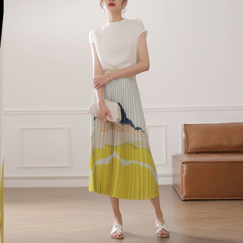 Áo Sơ Mi Trễ Vai Xếp Ly Thoáng Khí Phong Cách Mới