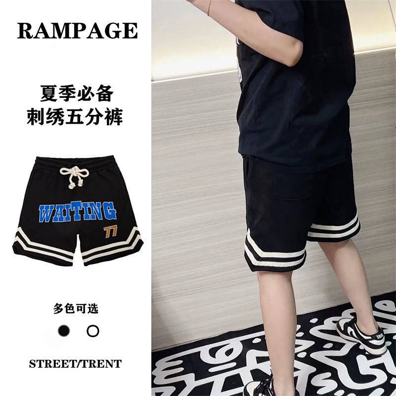 Quần short bóng rổ Hiphop thêu chữ Mỹ cho nữ sinh mặc mùa hè