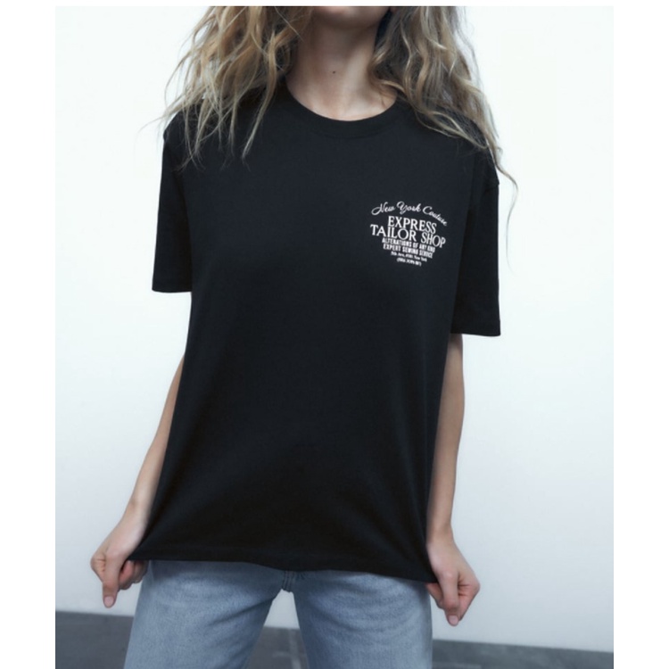 Áo Thun Tay Ngắn Cổ Tròn Phối Màu Tương Phản Thời Trang Zara 235643312