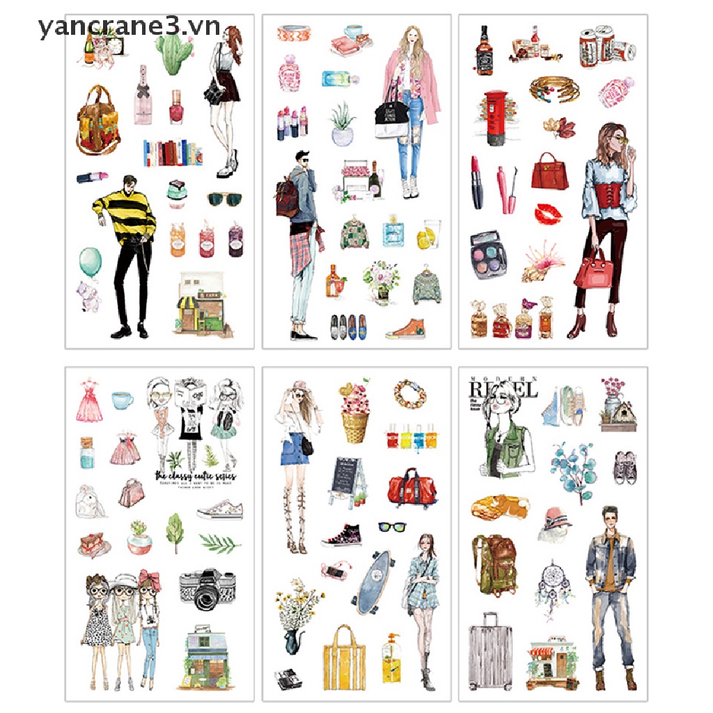 Bộ 6 Tấm Sticker Cá Voi Dễ Thương Dùng Trang Trí YAN3} {yancrane3.vn}