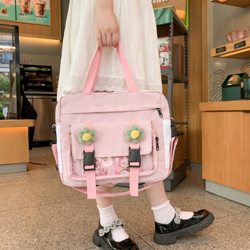 Túi Đeo Chéo Trong Suốt Đính Hoa Dễ Thương Cho Nữ