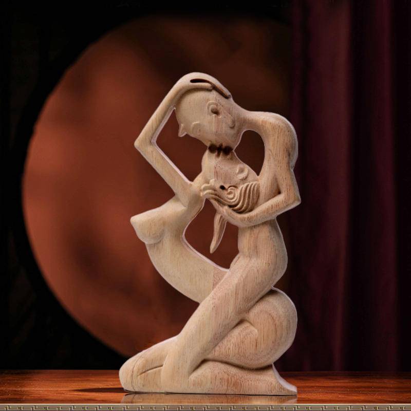 Mô Hình Cặp Đôi Điêu Khắc Chữ kiss of the love Tượng Sáng Tạo