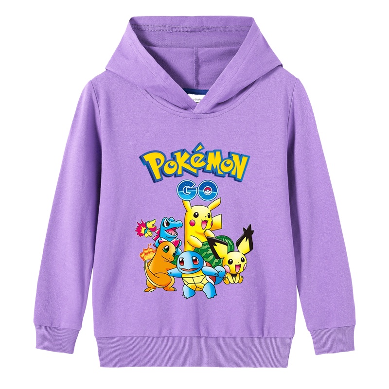 Áo Hoodie In Hình Pikachu Mềm Mại Ấm Áp Cho Bé