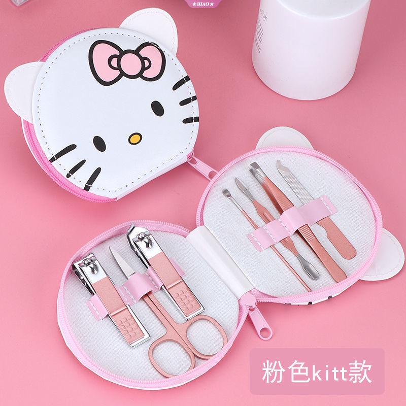 Set 7 Dụng Cụ Làm Móng Tay Hình Hello Kitty Dễ Thương