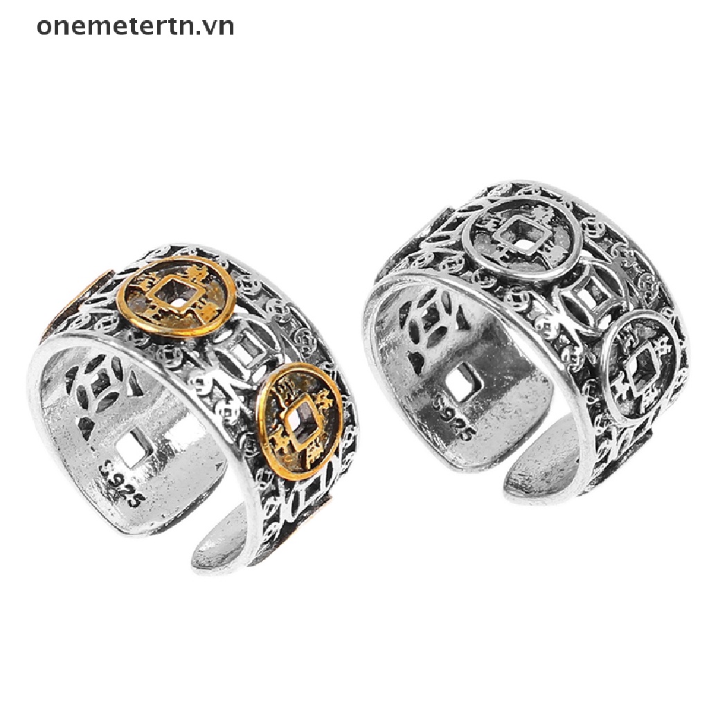 Onemetertn Nhẫn Hở Hình Đồng Xu Hoàng Đế May Mắn Phong Cách Cổ Điển Có Thể Điều Chỉnh Cho Nam Và Nữ