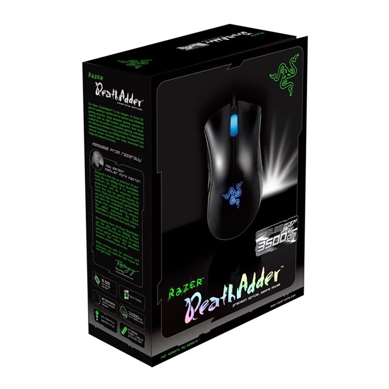 Chuột Chơi Game Razer Deathadder RGB 3.5G 3500DPI Có Dây USB Và Đèn Nền 24h