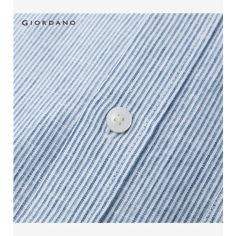 Áo sơ mi GIORDANO 01043480 ngắn tay vải cotton có túi thời trang cho nam