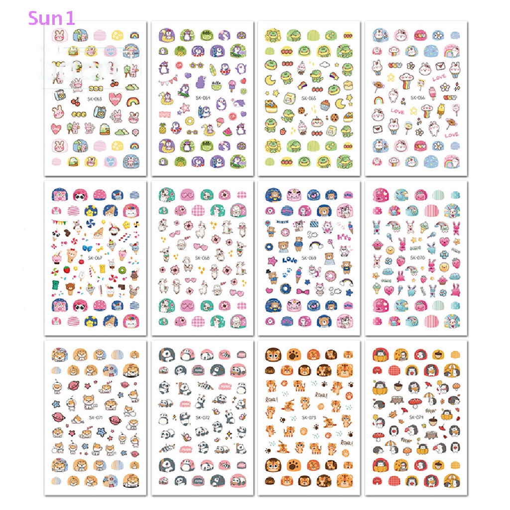 Sticker Dán Móng Họa Tiết Hoạt Hình Động Vật 3D Đáng Yêu Dành Cho Trẻ Em