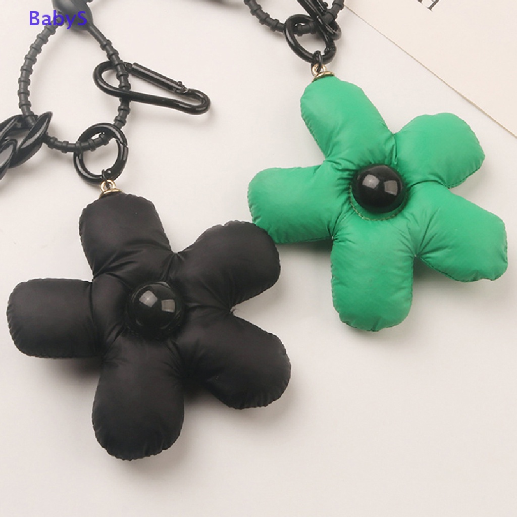 Móc Khóa Cặp Đôi Màu Xanh Lá / Đen Đính Hoa Dễ Thương Phù Hợp Làm Quà