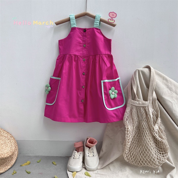 Váy 2 dây - Hồng sen ZUNkids