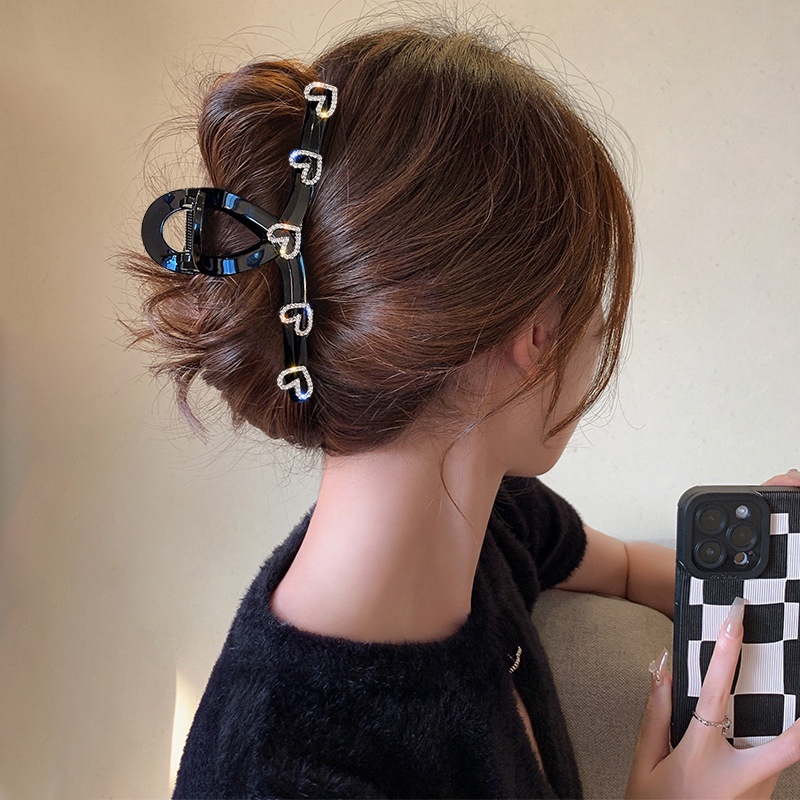 Kẹp Tóc Hình Trái Tim Đính Đá Xinh Xắn Thời Trang Dành Cho Mùa Xuân