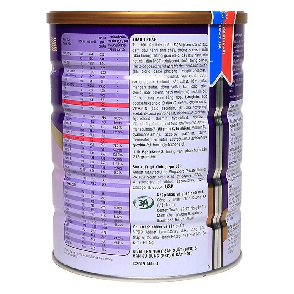 [Date 2024] Sữa bột Pediasure B/A 1.6kg