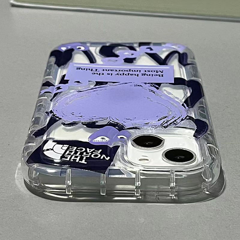 ✅Ốp Điện Thoại Mềm Họa Tiết Trái Tim Màu Xanh Dương Viền Túi Khí 9QON Cho iPhone 14 14Promax 13 12 11