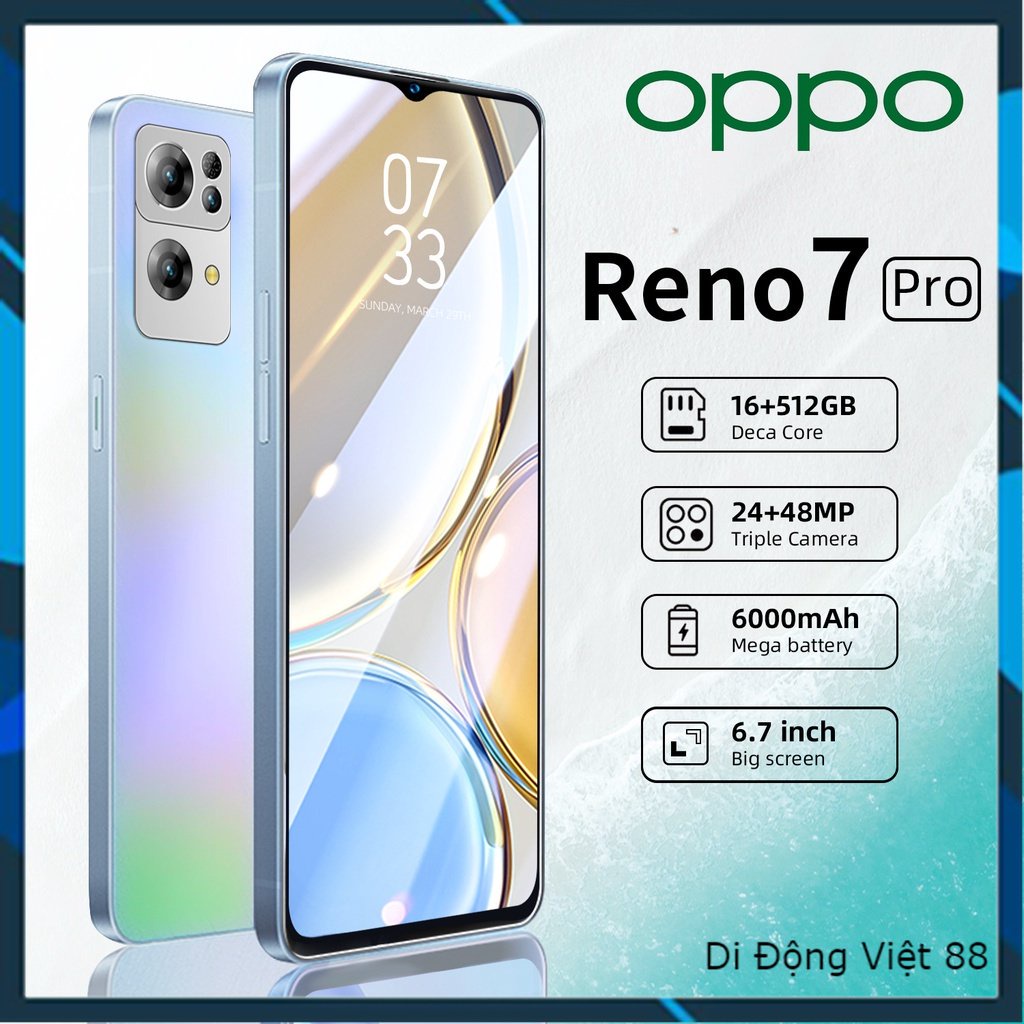 Điện thoại di động Reno7 pro mới nguyên bản 12+512GB - Hàng chính hãng - BH 12 tháng - kèm full phụ kiện