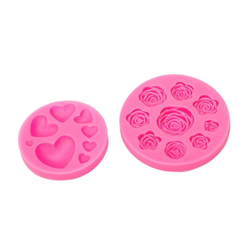 Khuôn Silicone Nhấn Bánh Hình Nơ &amp; Trái Tim &amp; Gấu