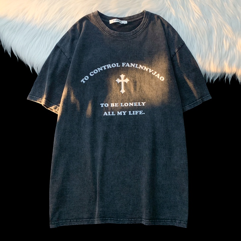 NRVP Áo Thun 100% Cotton Tay Ngắn Dáng Rộng In Họa Tiết Độc Đáo Phong Cách Hàn Quốc Thời Trang Cho Nam Và Nữ