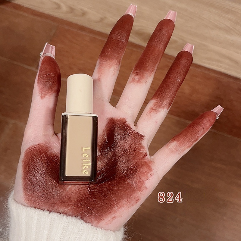 Son Môi Nhung Lì Tông Màu Hổ Phách / Nâu Thương Hiệu LEIKE