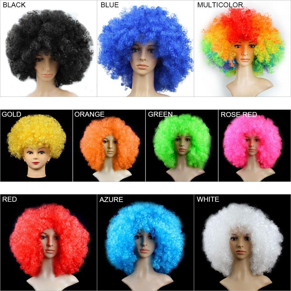 Luol Tóc Giả Xoăn Lọn Nhiều Màu Sắc Hóa Trang Chú Hề Afro Thời Trang Dự Tiệc Lễ Hội