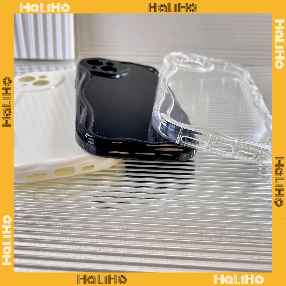 Case iPhone 11 Pro Max TPU Soft Simple Case Glossy Curved Wave Case Clear White Black Camera Protection Shockproof For iPhone 14 13 12 11 Plus Pro Max 7 Plus X XR
