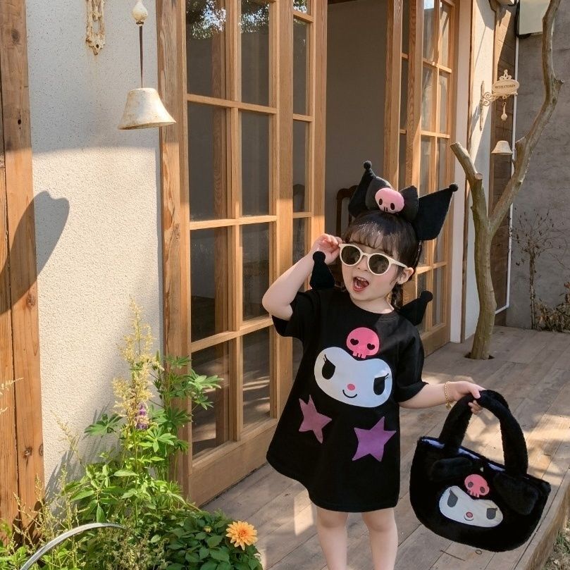 Đầm 100% Cotton Họa Tiết Hoạt Hình Dễ Thương Thời Trang Mùa Hè Cho Bé Gái